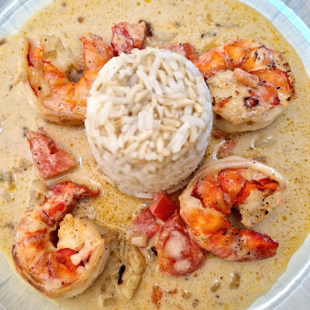 Großgarnelen mit Vanille-Kokossoße