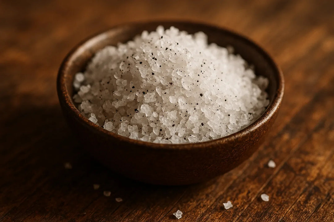 Vanille Fleur de Sel mit Vanillepünktchen in einer kleinen Schale