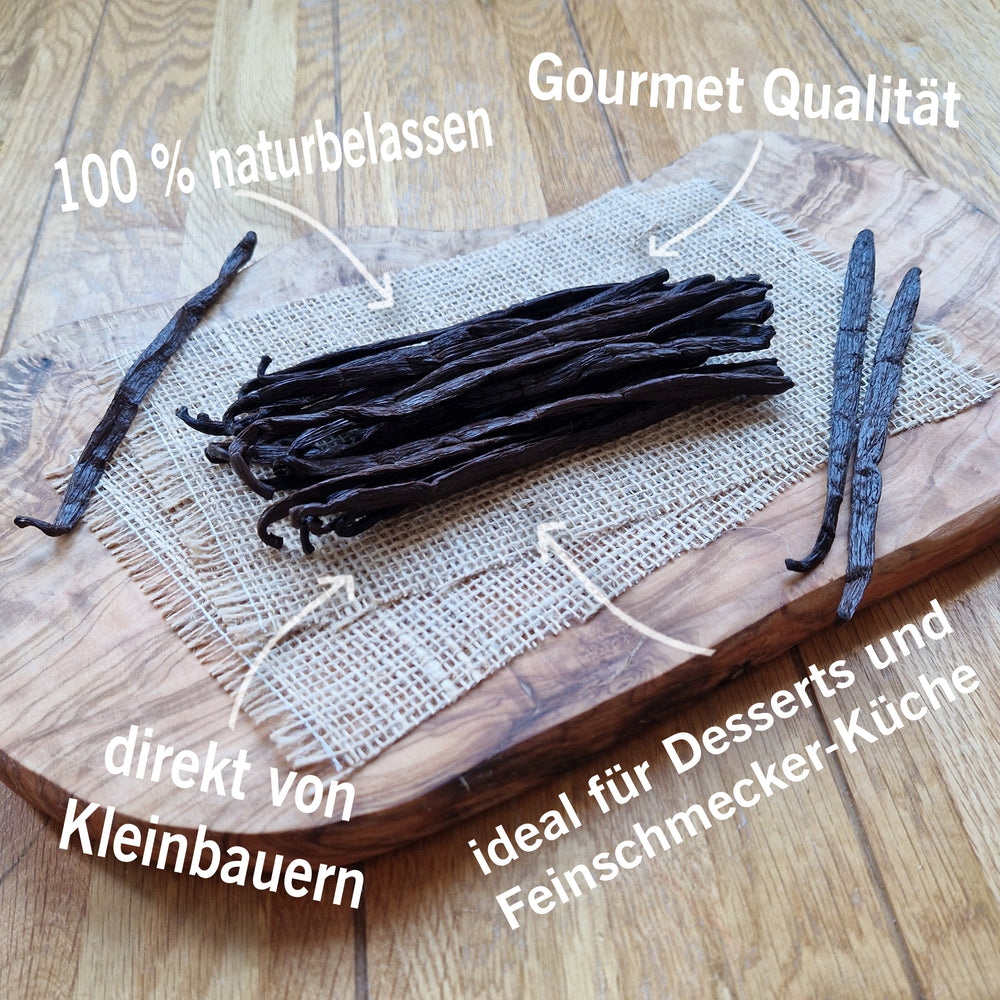 Gourmet Bourbon Vanilleschoten direkt von Kleinbauern aus Madagaskar – 100 % naturbelassen, aromatisch, ölig und von höchster Qualität