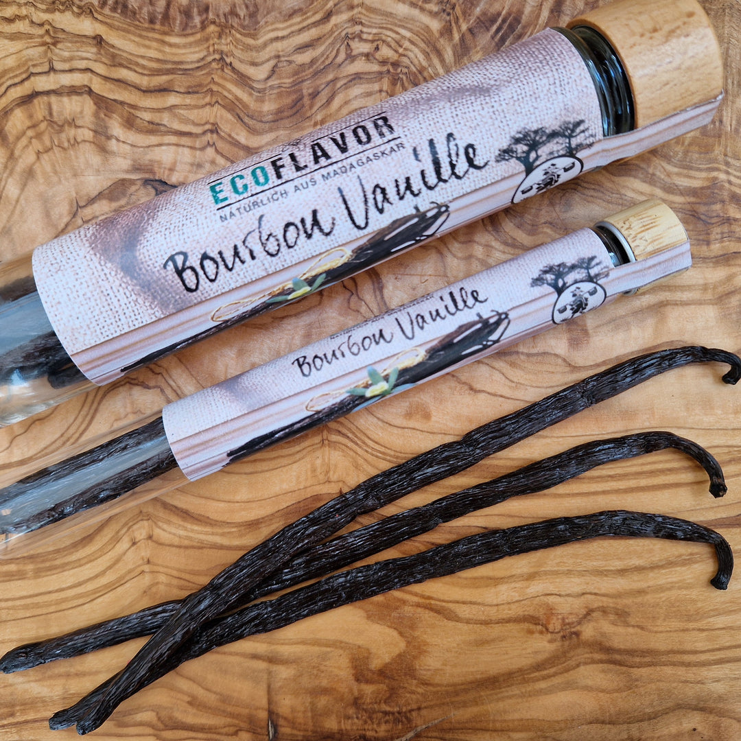 Gourmet Bourbon Vanilleschoten aus Madagaskar – hochwertige, schwarze Schoten mit intensivem Aroma, handverlesen und naturbelassen