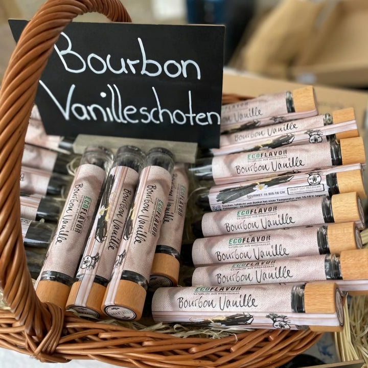 ECOFLAVOR Vanille im Glas – 10 naturbelassene Bourbon Vanilleschoten aus Madagaskar in Gourmetqualität
