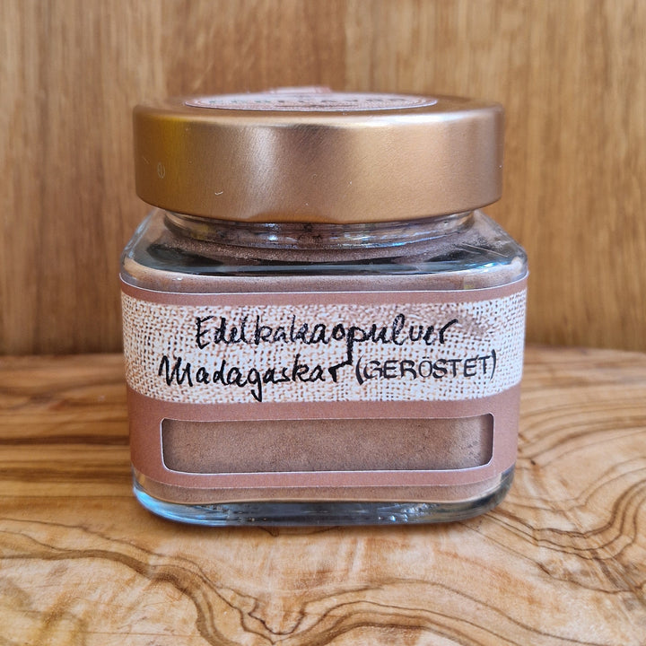 Edelkakaopulver aus dem Sambirano-Tal in Madagaskar – naturbelassen, aus gerösteten Kakaobohnen, intensiv aromatisch und ohne Zusätze